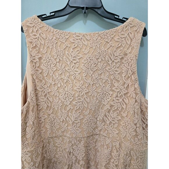Torrid Peach Blush Lace Sleeveless Plus Size Fit & Flare Mini Dress 4 - Picture 9 of 10